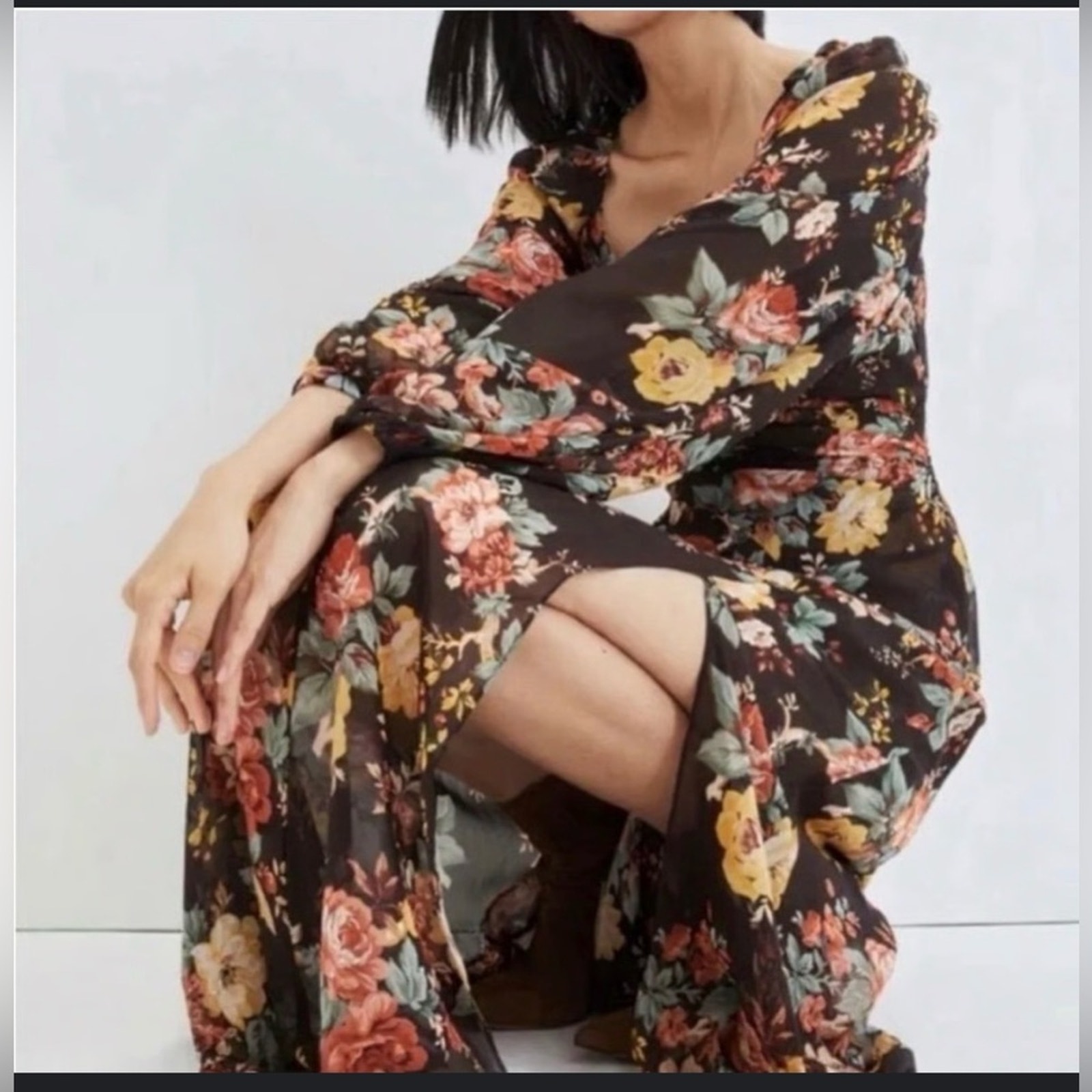 Nwot Veronica Beard Avani Maxi Silk Boho Floral Dress Size 8